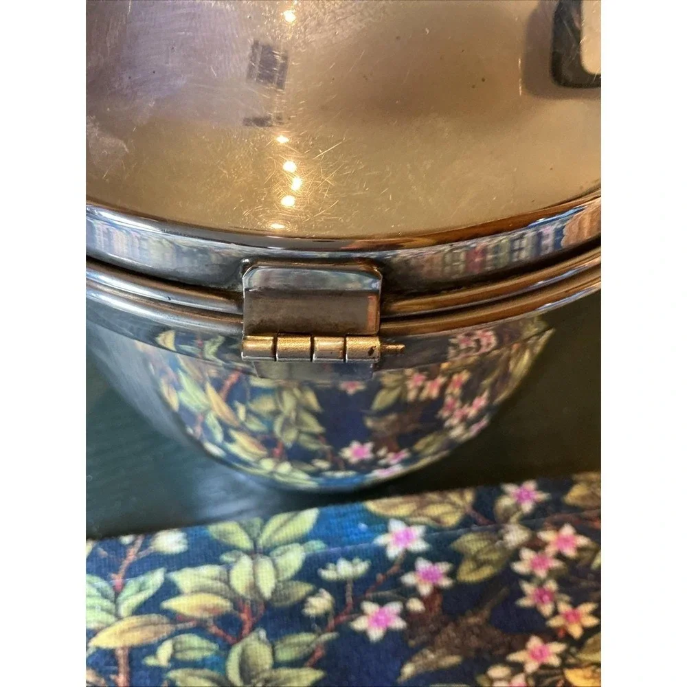 VTG Poole & Co Silver Plated‎ Mid Century Modern Hinged Insulated Ice Bucket